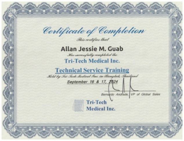 TTMI-ID Certified Maintenance Specialist certificate
