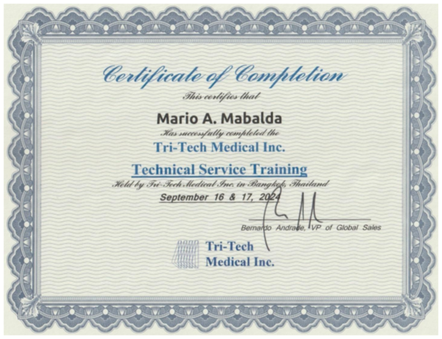 TTMI-ID Certified Maintenance Specialist certificate