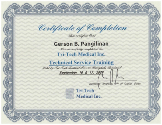 TTMI-ID Certified Maintenance Specialist certificate