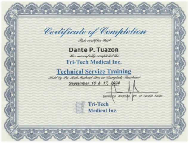 TTMI-ID Certified Maintenance Specialist certificate