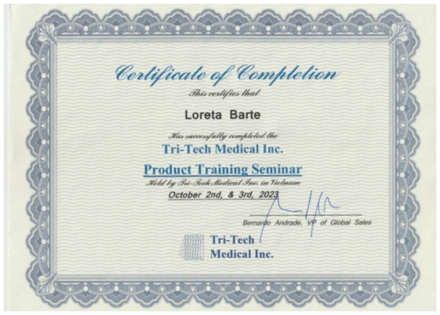 1st Tri-Tech University — Southeast Asia Edition certificate