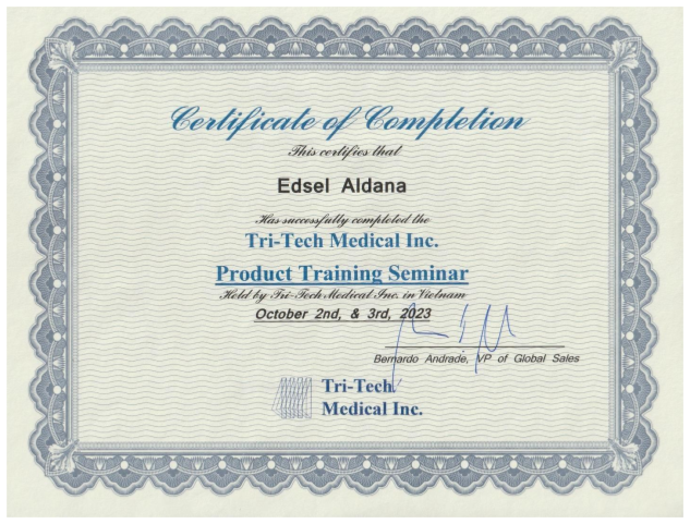 1st Tri-Tech University — Southeast Asia Edition certificate
