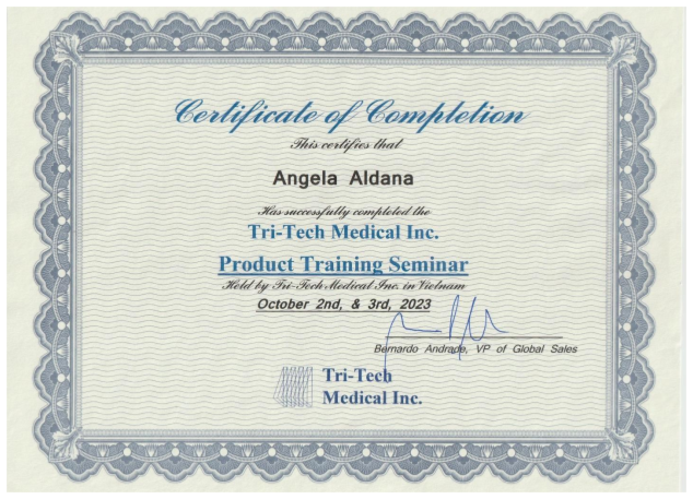 1st Tri-Tech University — Southeast Asia Edition certificate